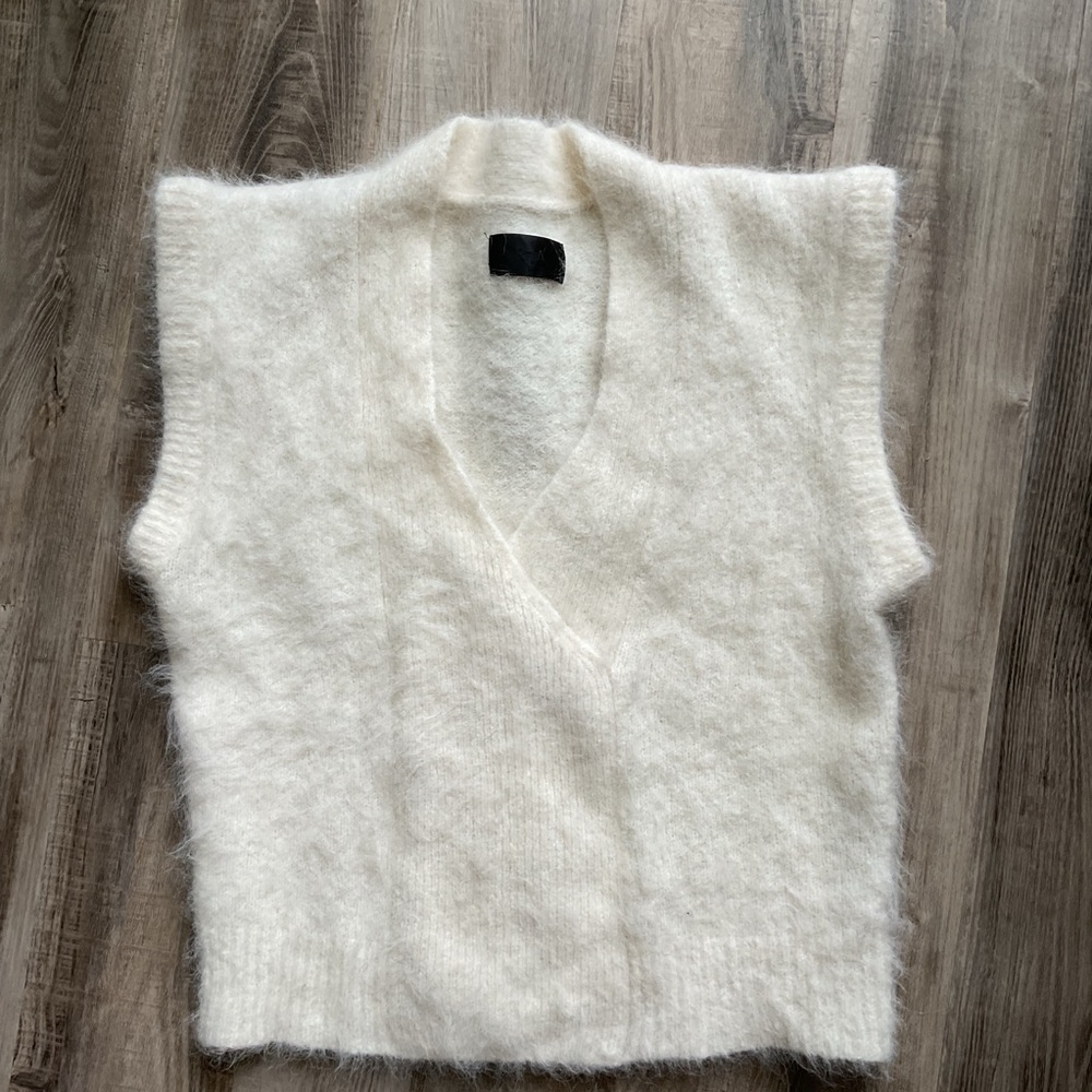 RtA Alpaca Blend White Women's Sweater Vest Size Med